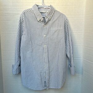 Janie and Jack Boys Button-down Shirt with Navy Stripes Size 10 Boys